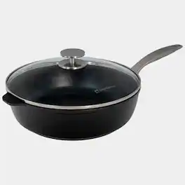 Swiss Diamond - CHD Nonstick Saute Pan with Glass Lid, 4.1 qt - Black