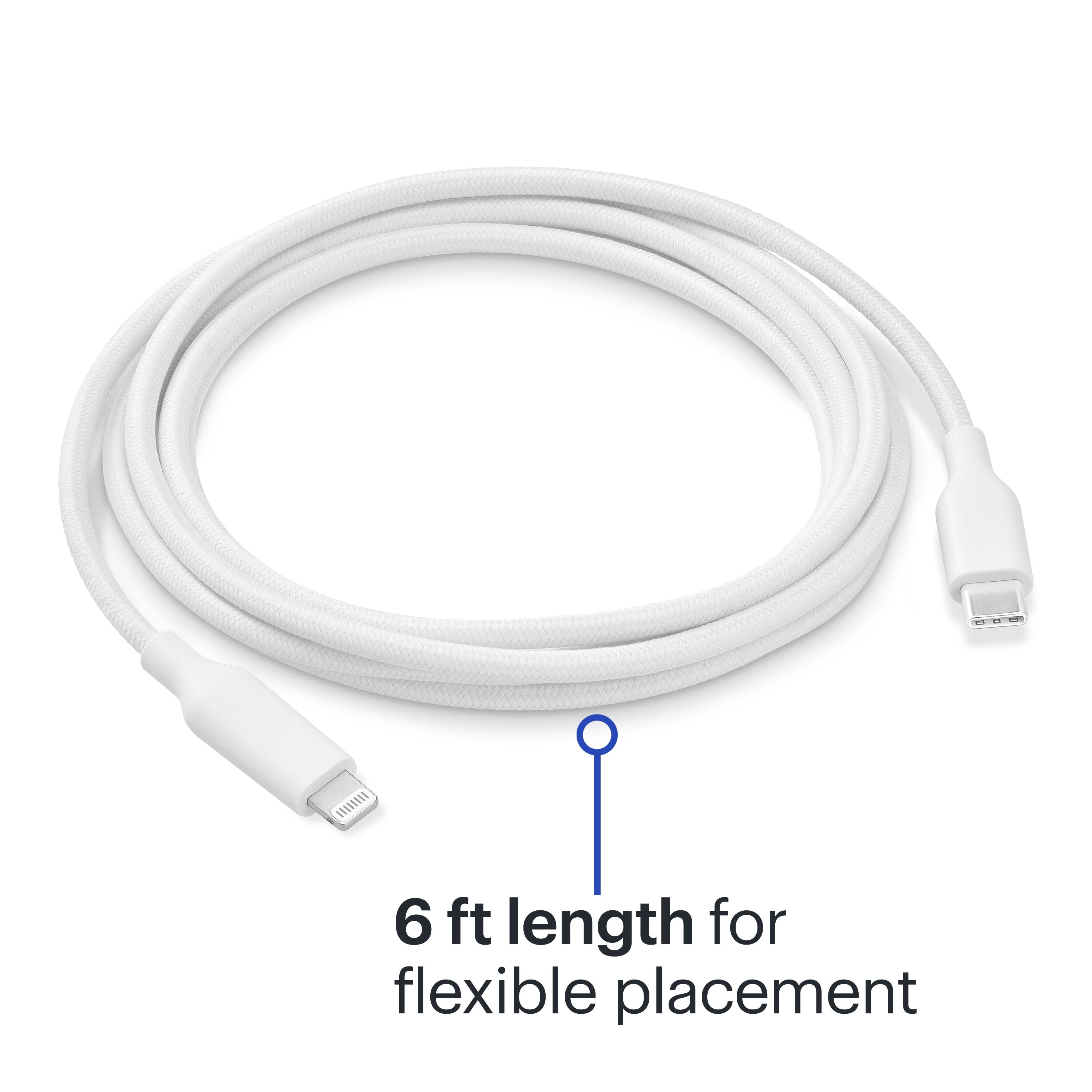 The text on the image reads: "6 ft length for flexible placement."