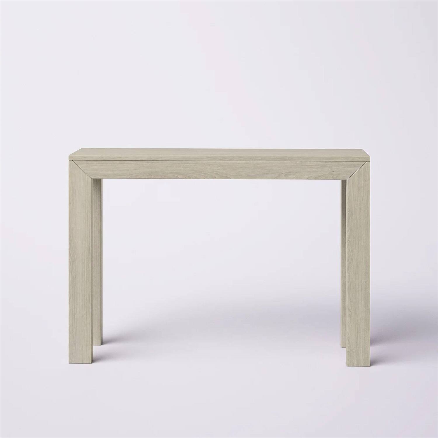 Angle. Hivvago - Solid Wood Modern Accent Console Table / Sofa Table in Beige Seashell Finish - Medium Brown Pecan Finish.