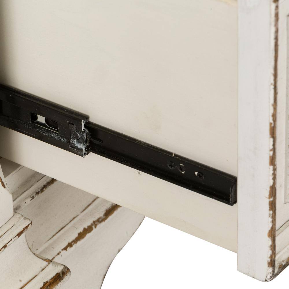 Alt View 3. Liberty Furniture Industries - Abbey Park 2 Drawer Night Stand w/ Charging Station in Antique White - White.