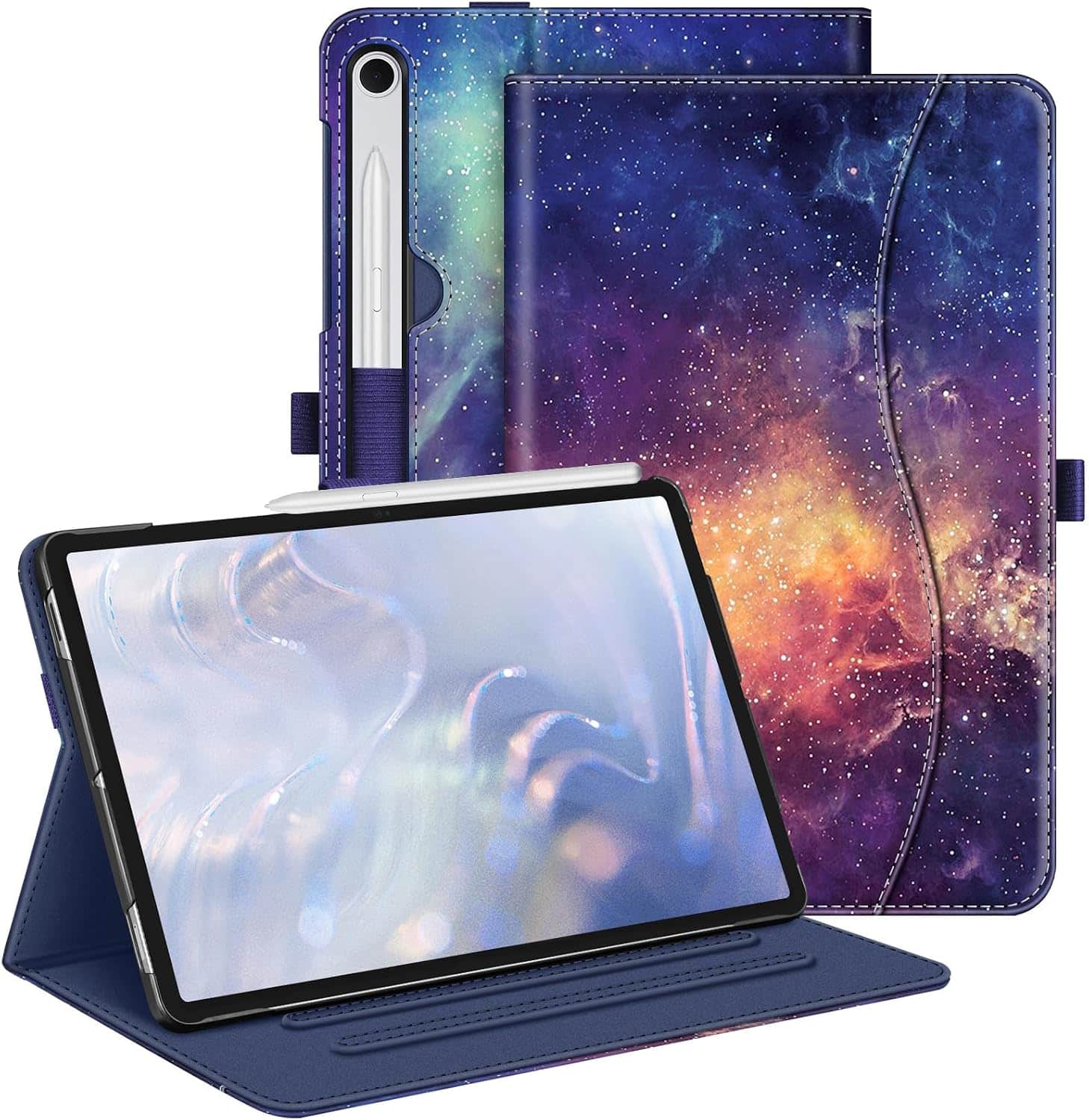 Fintie - Multi-Angle Case for Samsung Tab S10 Lite/ Tab S10 FE/ Tab S9 FE/ Tab S9, With Front Card Pocket, Auto Wake/Sleep - Galaxy