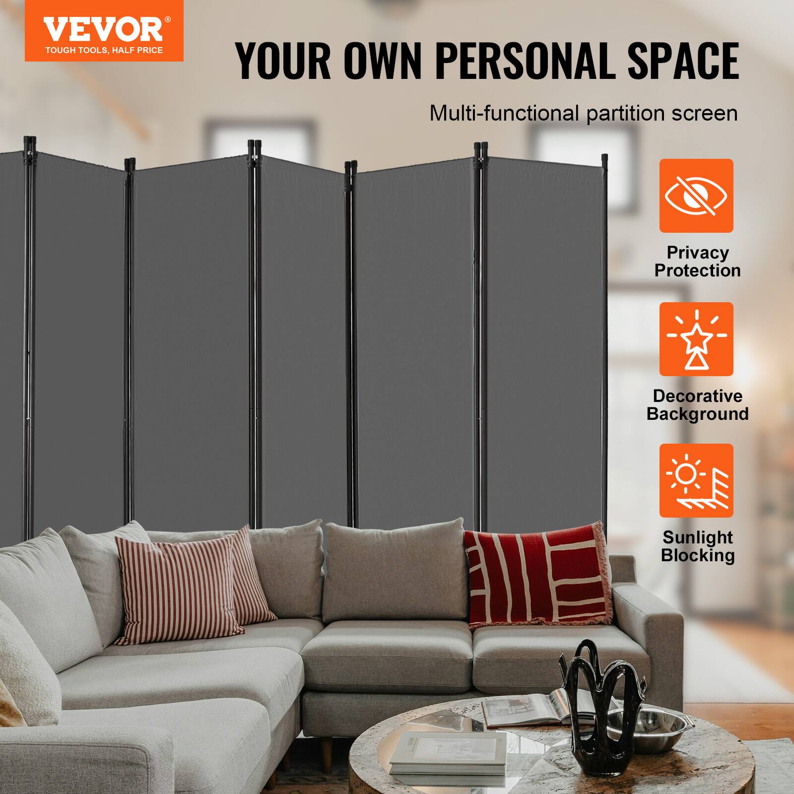 VEVOR TOUGH TOOLS HALF PRICE YOUR OWN PERSONAL SPACE Multi-functional partition screen Privacy Protection Decorative Background Sunlight Blocking