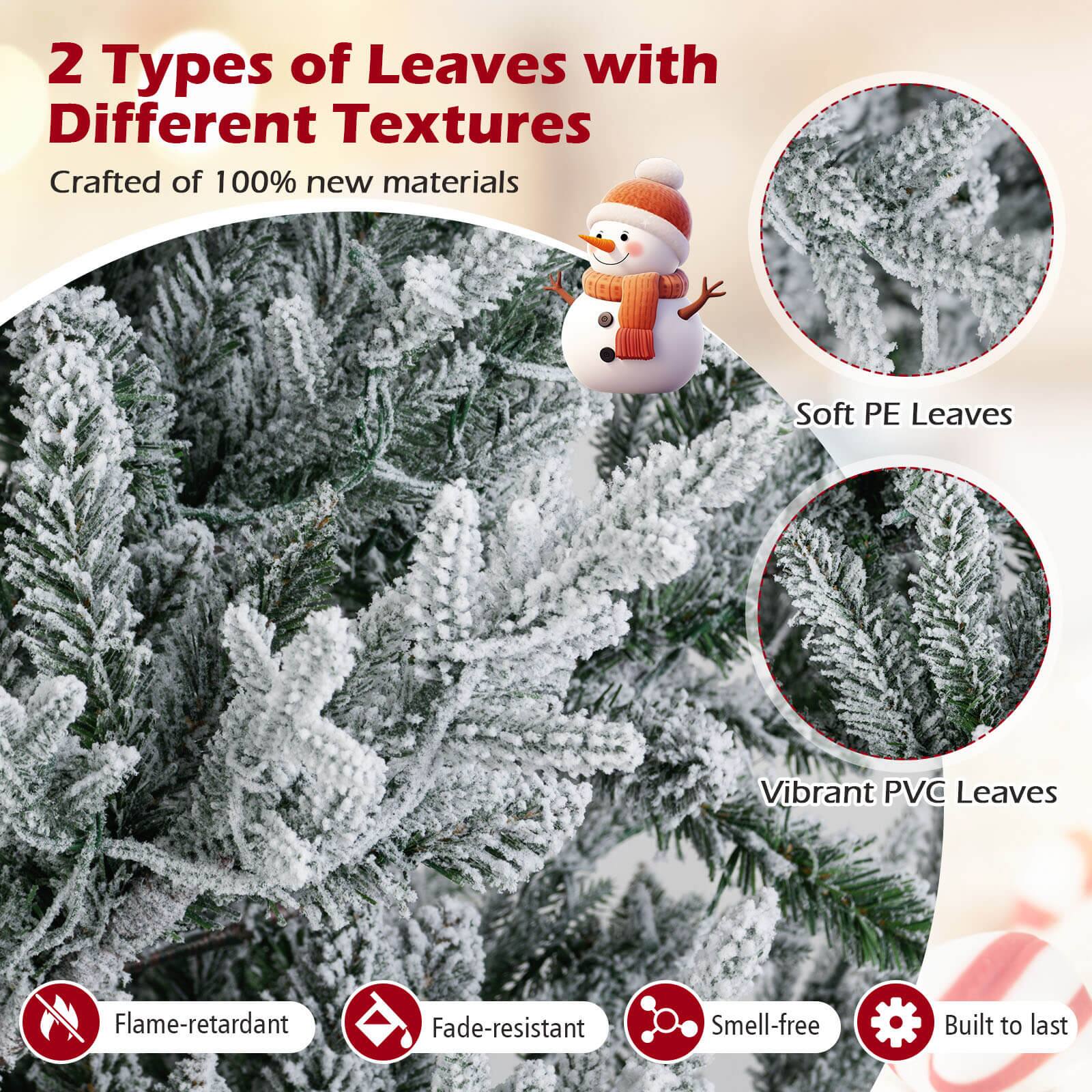 2 Types of Leaves with Different Textures  
Crafted of 100% new materials  

Soft PE Leaves  
Vibrant PVC Leaves  

Flame-retardant  
Fade-resistant  
Smell-free  
Built to last