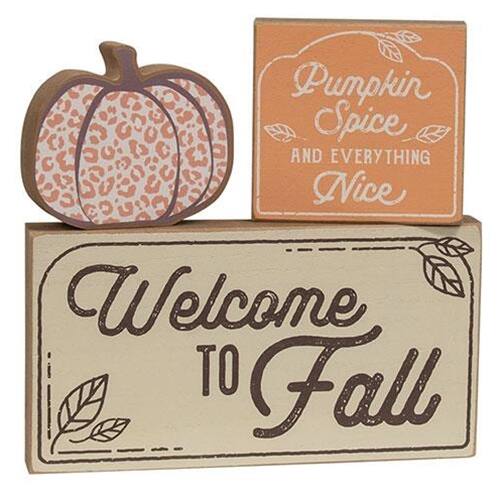 BreeBe - *3/Set Welcome to Fall Blocks - Multicolor