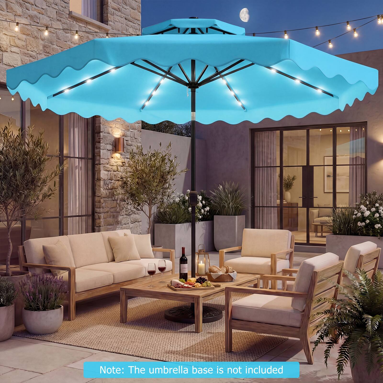 Note: The umbrella base is not included