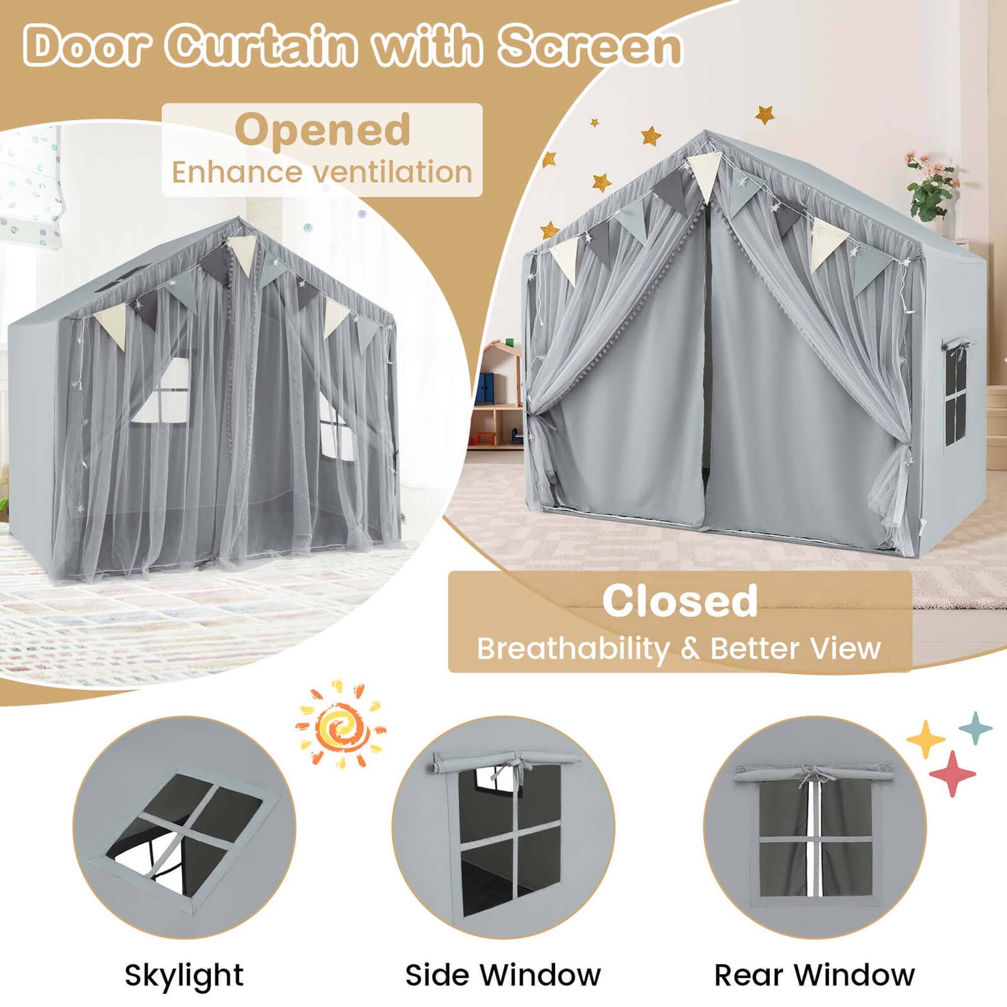 Door Curtain with Screen
Opened Enhance ventilation
Closed Breathability & Better View
Skylight
Side Window
Rear Window