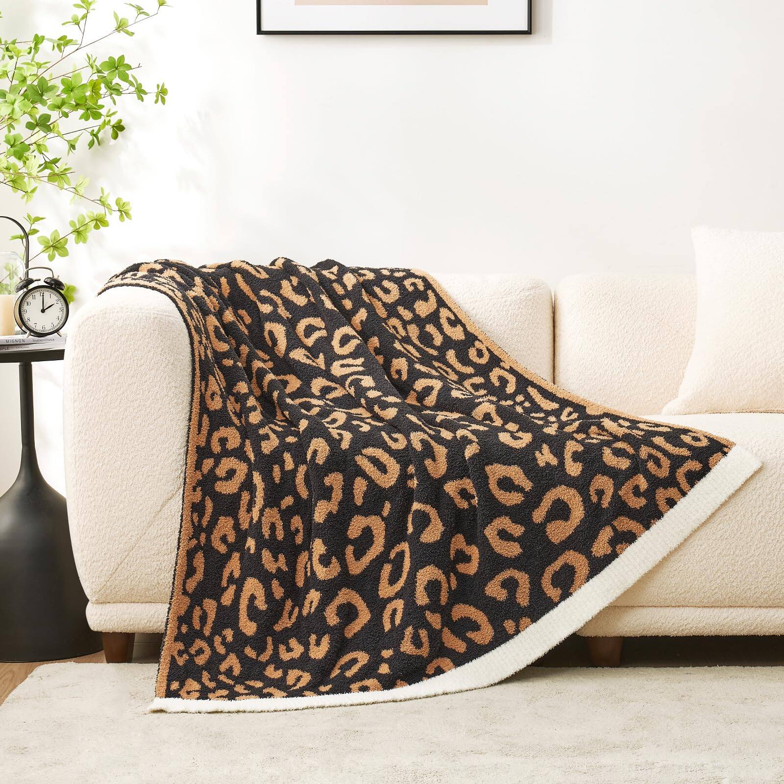 Alt View 2. Dapper Styles - Ultra Soft Oversized Bedding Blanket Leopard Pattern Throw Blankets For Bed Sofa Couch 60x80 Inches - Sage Green Flower-Throw(50"x60").
