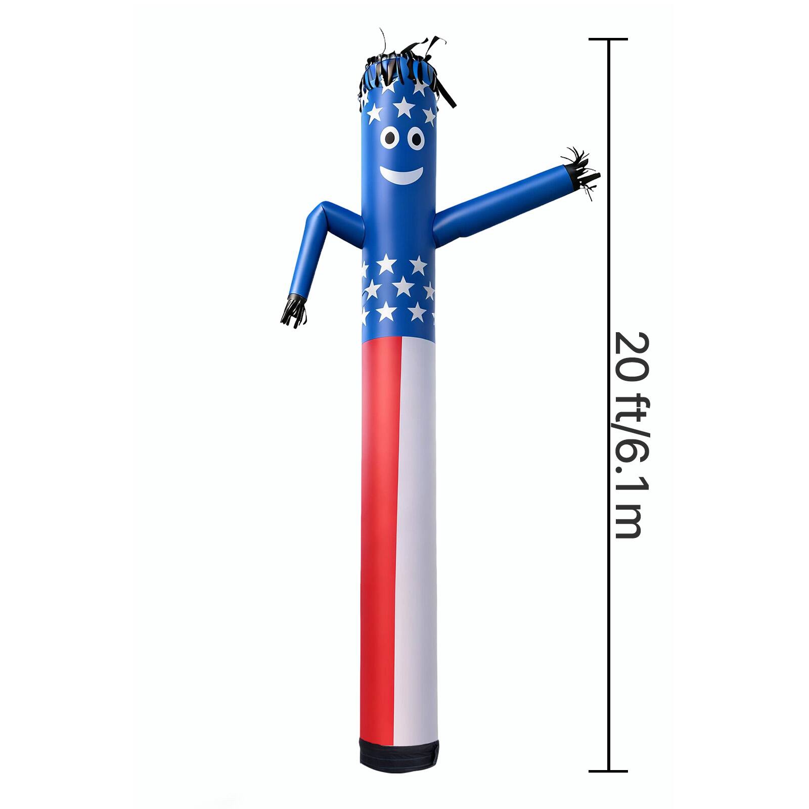 Alt View 4. VEVOR - Inflatable Tube Man, 20-Feet Tall, Wacky Waving Dancing Tube Guy, Wind Flying Arm Flailing Air Puppet - Blue.