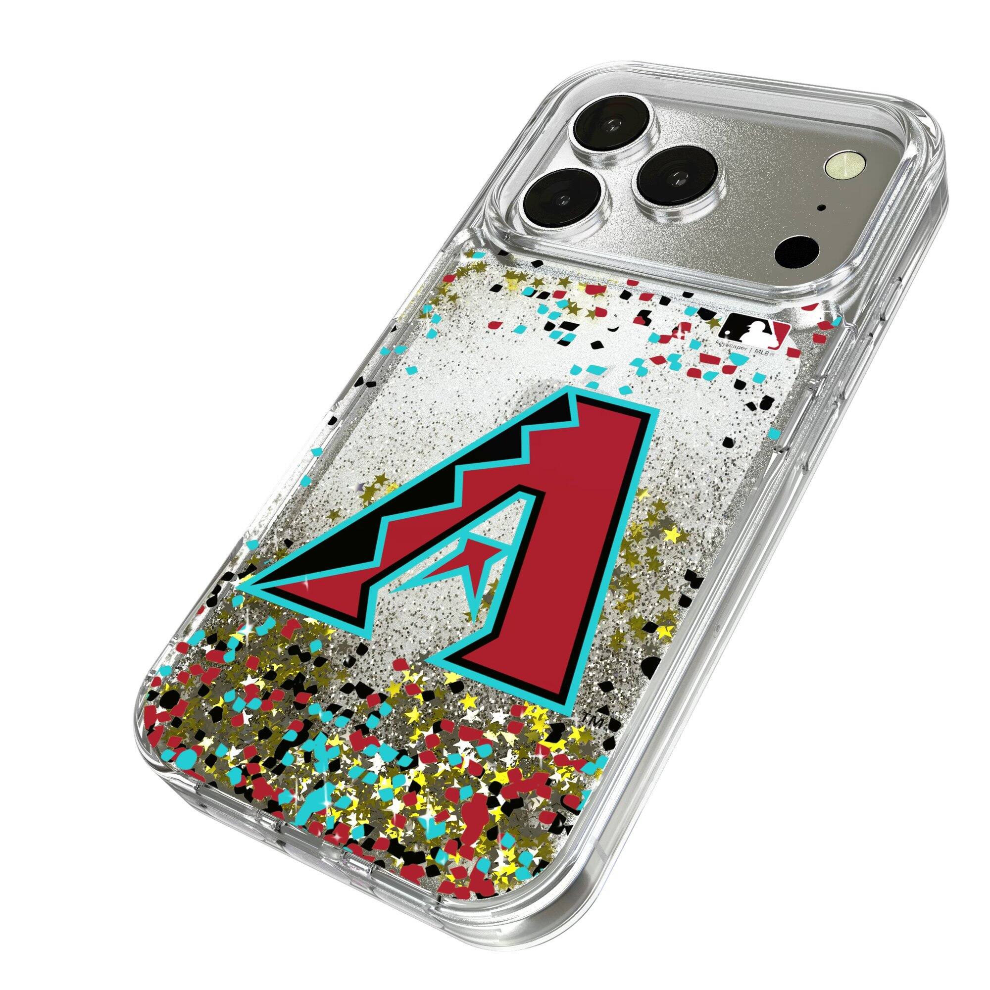 Alt View 1. Keyscaper - Arizona Diamondbacks Glitter Confetti iPhone Case - 16 - Multicolor.