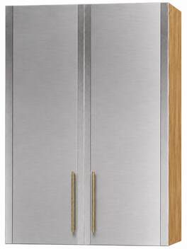 AGA - 24W x 48H x 13D Upper Cabinet - Oak - Stainless Steel