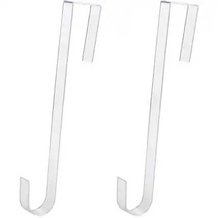 Front. Paradigms Interiors - Non Scratch Clear Wreath Hanger 3pk. Slim Christmas Wreaths Holders For Hanging Fall Decorations Over Front... - 2 Pack.