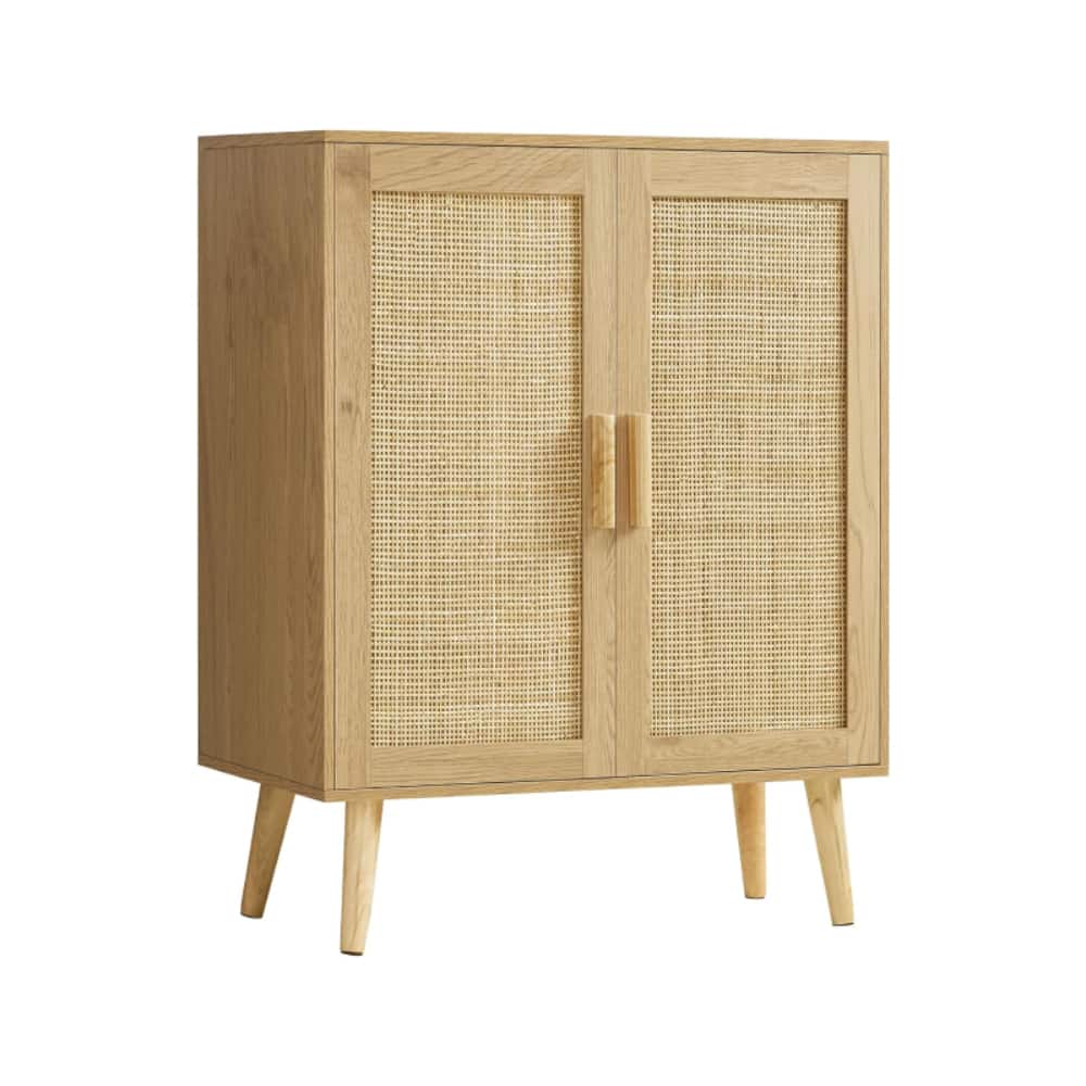 Earthley Blooms - RATTAN SIDEBOARD CABINET WITH ADJUSTABLE SHELF - Natural