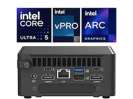ASUS - NUC 15 Pro NUC15CRHV5 Barebone Mini PC, Intel Core Ultra 5 235H, 96GB DDR5, Wi-Fi 7, BT5.4, 2.5GbE, 90W