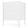Front. Costway - Outdoor 48"L x 48"H PVC Privacy Fence Panels with Metal Ground Stakes - White.