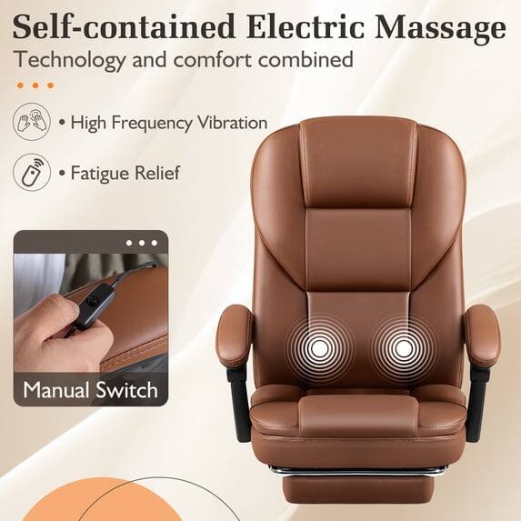 Self-contained Electric Massage  
Technology and comfort combined  
- High Frequency Vibration  
- Fatigue Relief  
...  
Manual Switch