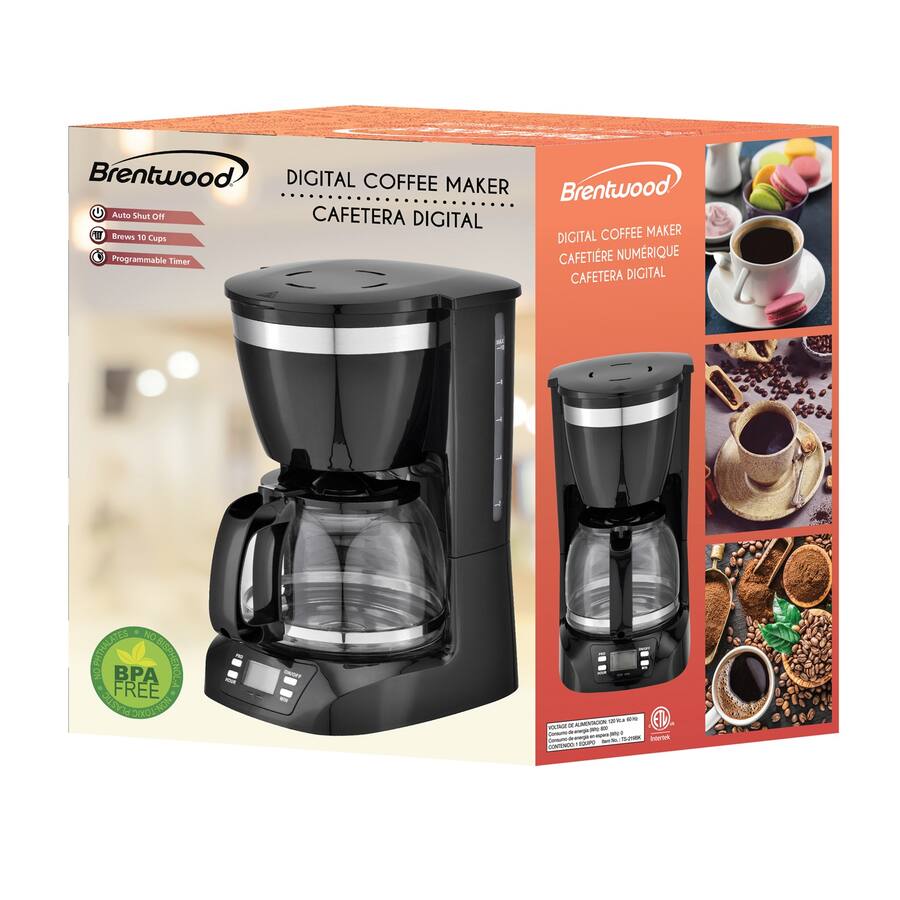 Brentwood Ts 219bk 10 cup Digital Coffee Maker Black TS-219BK