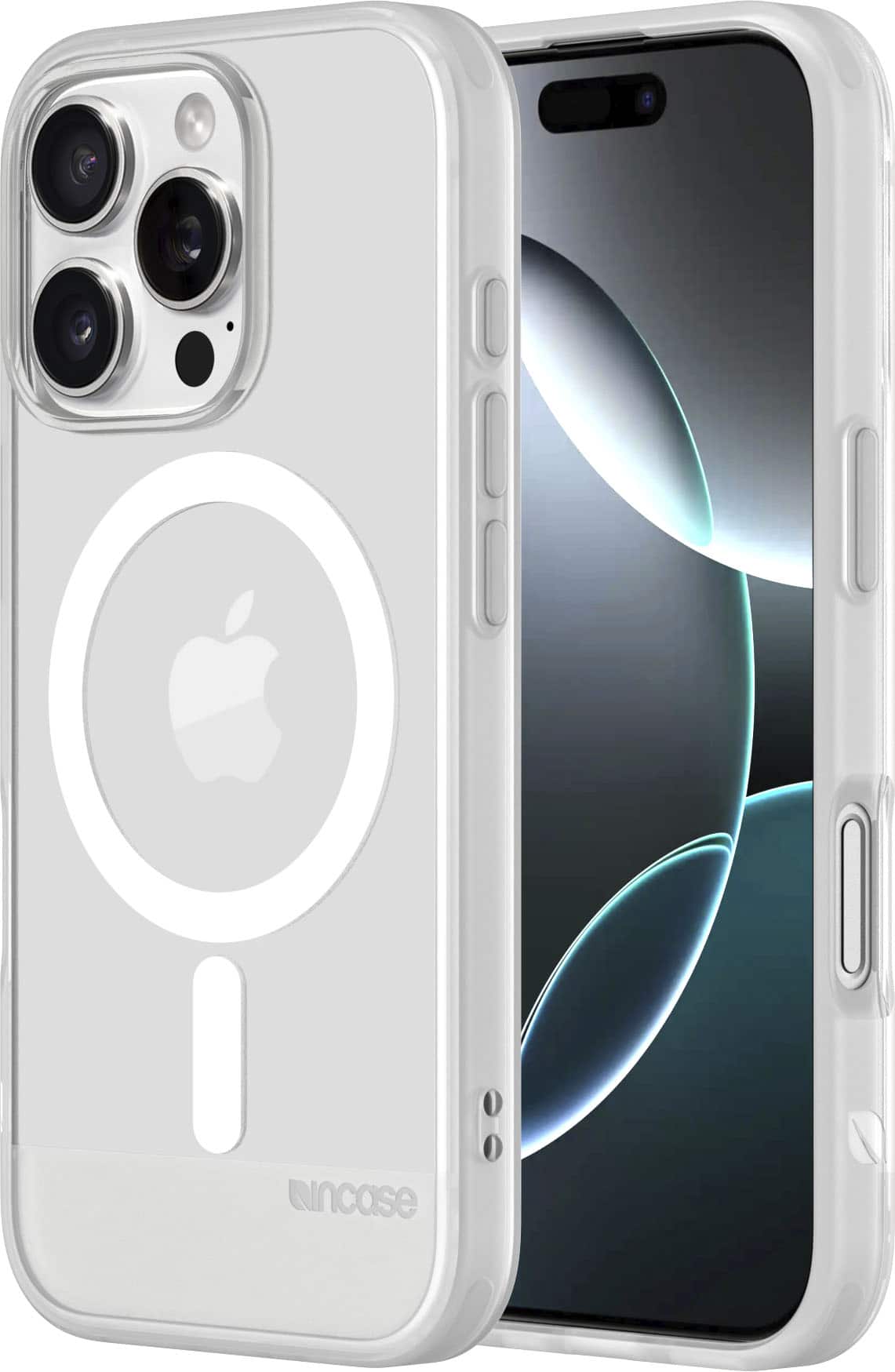 Angle. Incase - Slim Case with MagSafe for Apple iPhone 16 Pro - Clear.