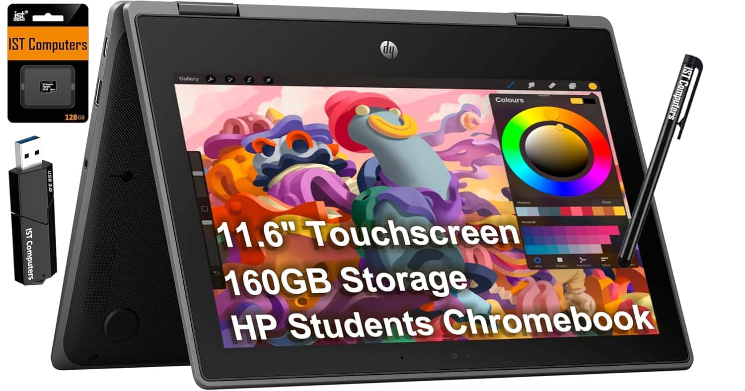HP - Fortis x360 Chromebook 11.6" 2-in-1 Laptop Touchscreen Laptop - Intel Celeron - 160GB Storage - IST SD Card - Chrome OS - Silver
