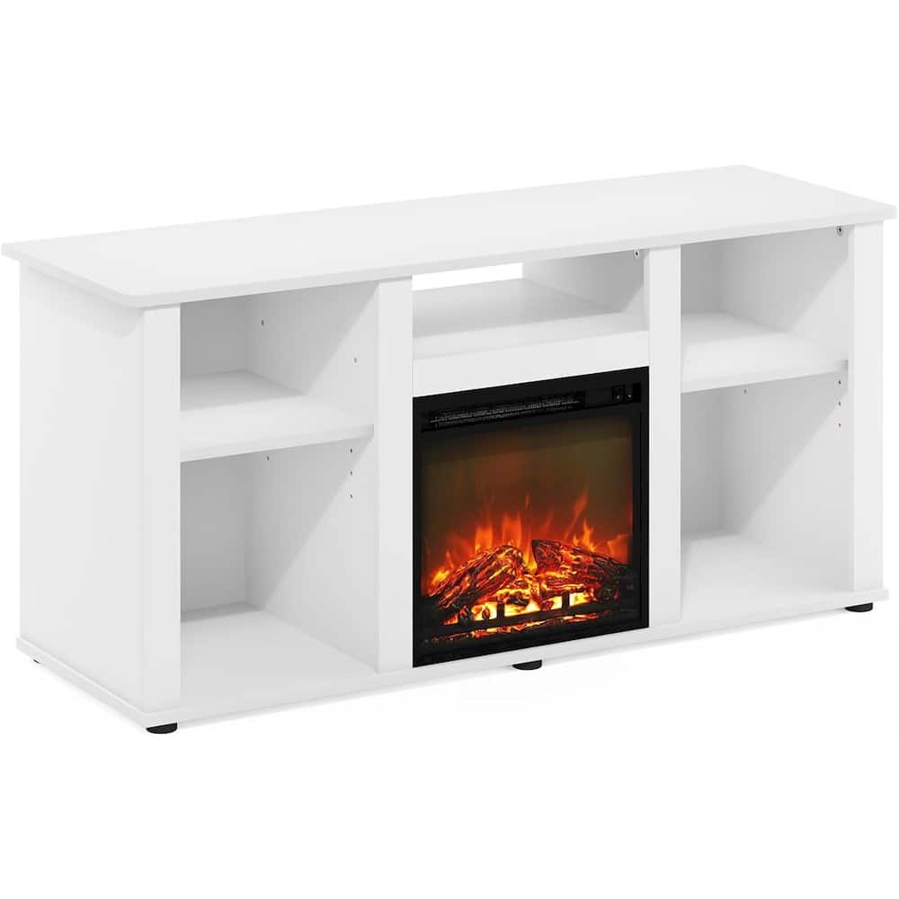 FurniFact - 55 Inch Fireplace TV Stand with Five Shelves and Elegant Electric Insert - White price history on PriceWatchPro