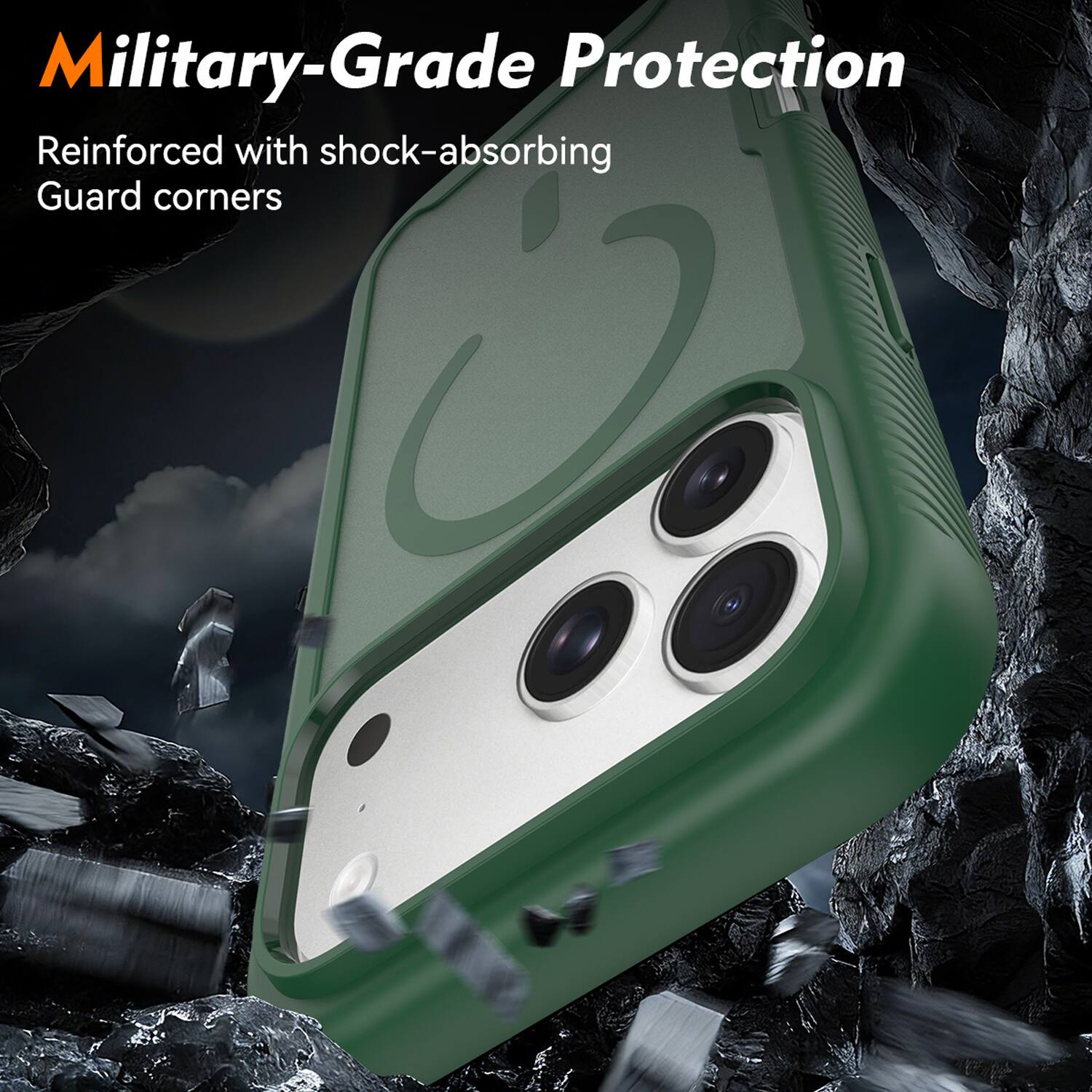 Military-Grade Protection  
Reinforced with shock-absorbing Guard corners