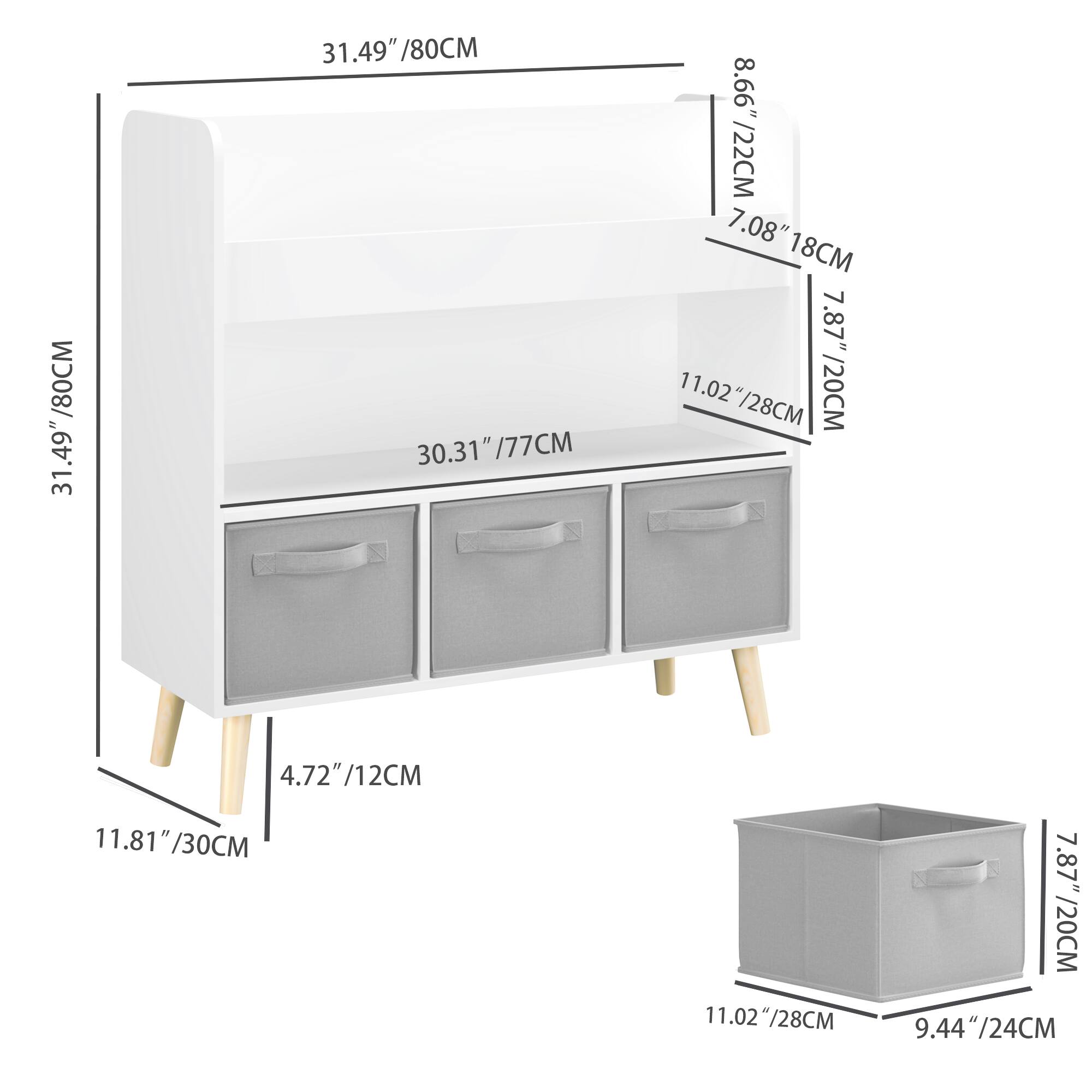 - 31.49" / 80CM
- 30.31" / 77CM
- 11.02" / 28CM
- 7.87" / 20CM
- 4.72" / 12CM
- 11.81" / 30CM
- 8.66" / 22CM
- 7.08" / 18CM
- 9.44" / 24CM