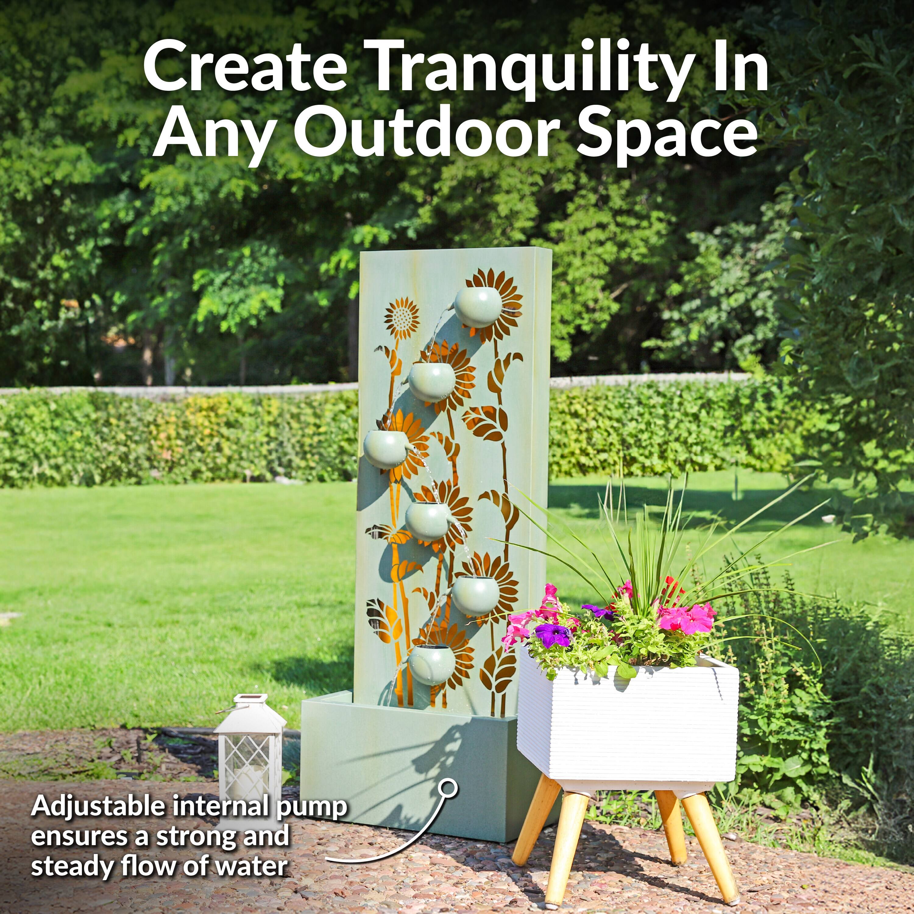 Create Tranquility In Any Outdoor Space

Adjustable internal pump ensures a strong and steady flow of water