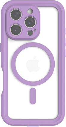 Front. Body Glove - Body Glove Tidal Waterproof with MagSafe Case - iPhone 16 Pro Lavender/Clear - Lavender/Clear.