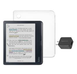 Kobo - Libra Colour eReader (Black) with and AC Bundle - 2024 - Clear Case