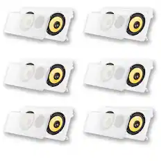 Front. Acoustic Audio by Goldwood - HD6c in-Wall Dual 6.5" Speakers Home Theater Surround Sound 6 Piece Speaker Set - Paintable White.