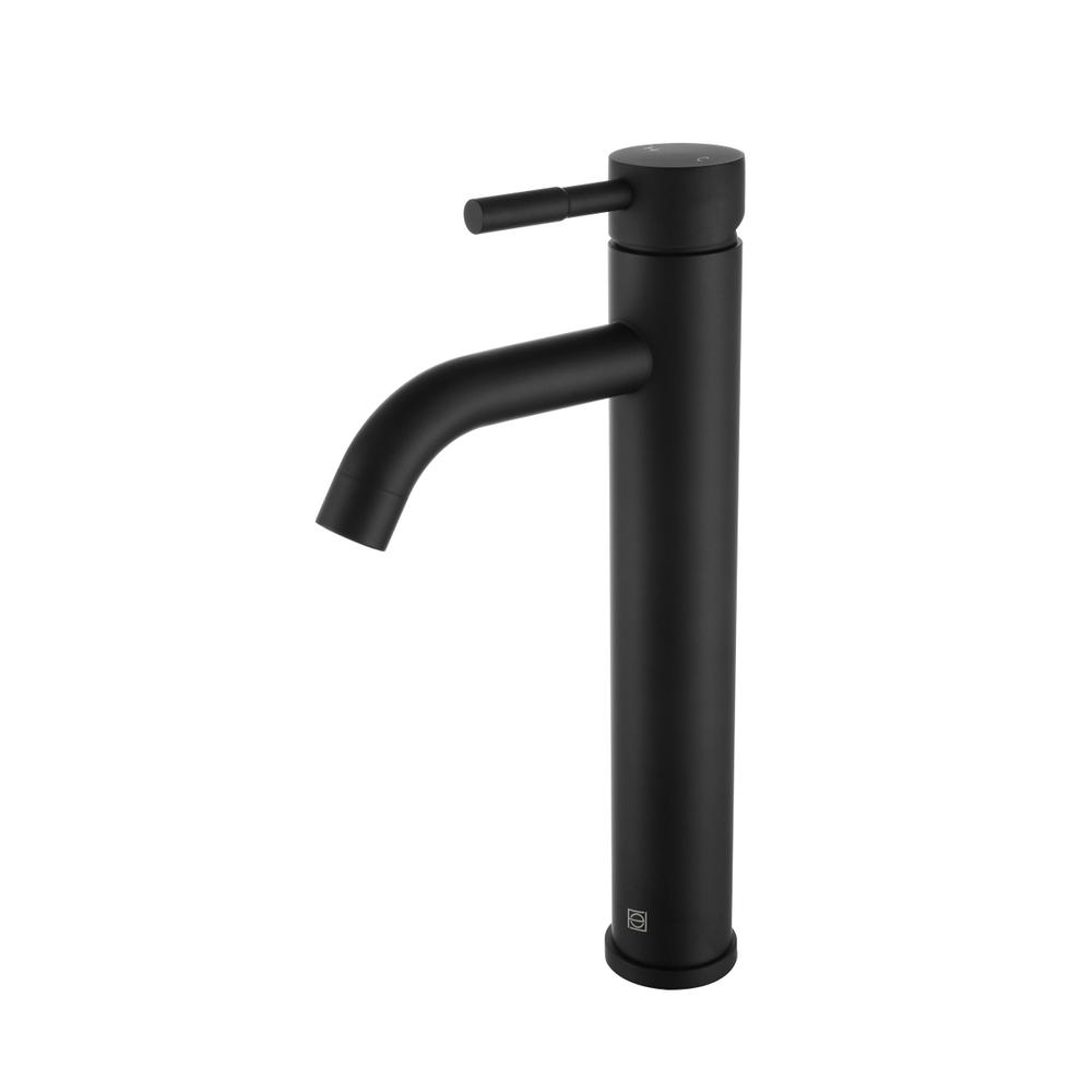 Alt View 2. Elegant Kitchen and Bath - Victor Single Hole Single Handle Bathroom Faucet in Matte Black - Matte Black.