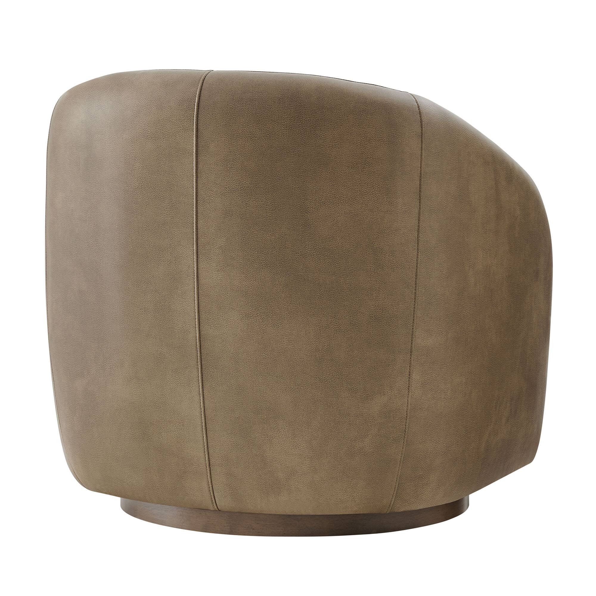 Alt View 3. Modway - Holland Swivel Vegan Leather Armchair by Modway - Mushroom.