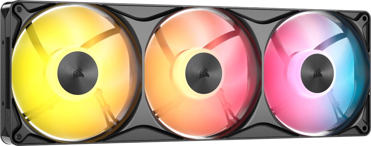 Front. CORSAIR - CORSAIR RS360 II ARGB Unified Frame PWM Fans - Black.