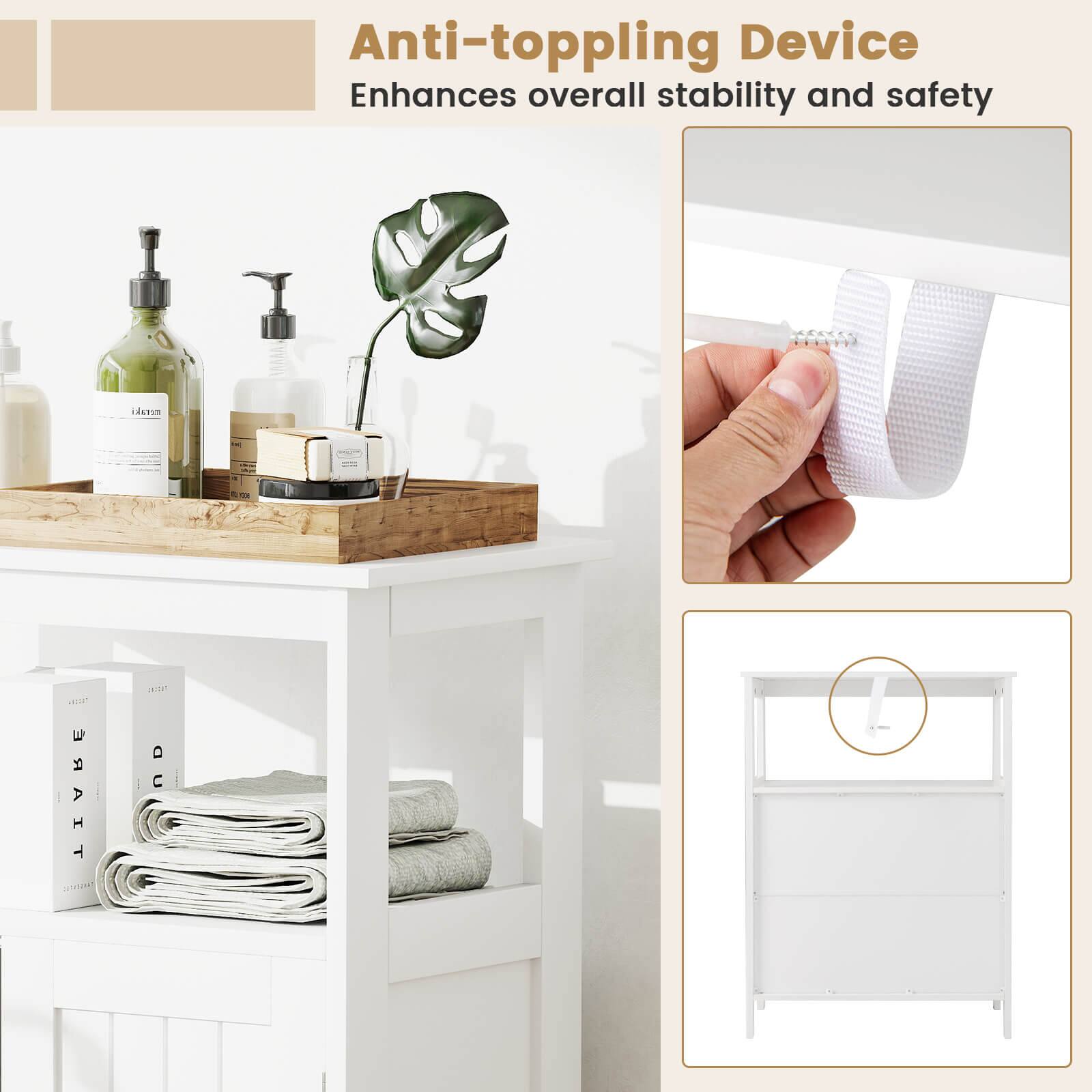 Anti-toppling Device Enhances overall stability and safety.