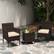 Alt View 1. Costway - 3 PCS Outdoor Conversation Set with Cushioned Seat & Tempered Glass Tabletop - Beige,Mix Brown.