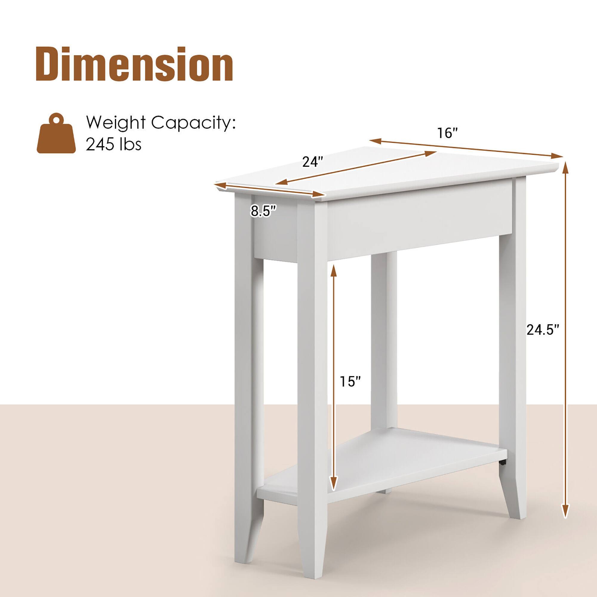 Dimension  
Weight Capacity: 245 lbs  
24" x 16" x 8.5"  
24.5" x 15"