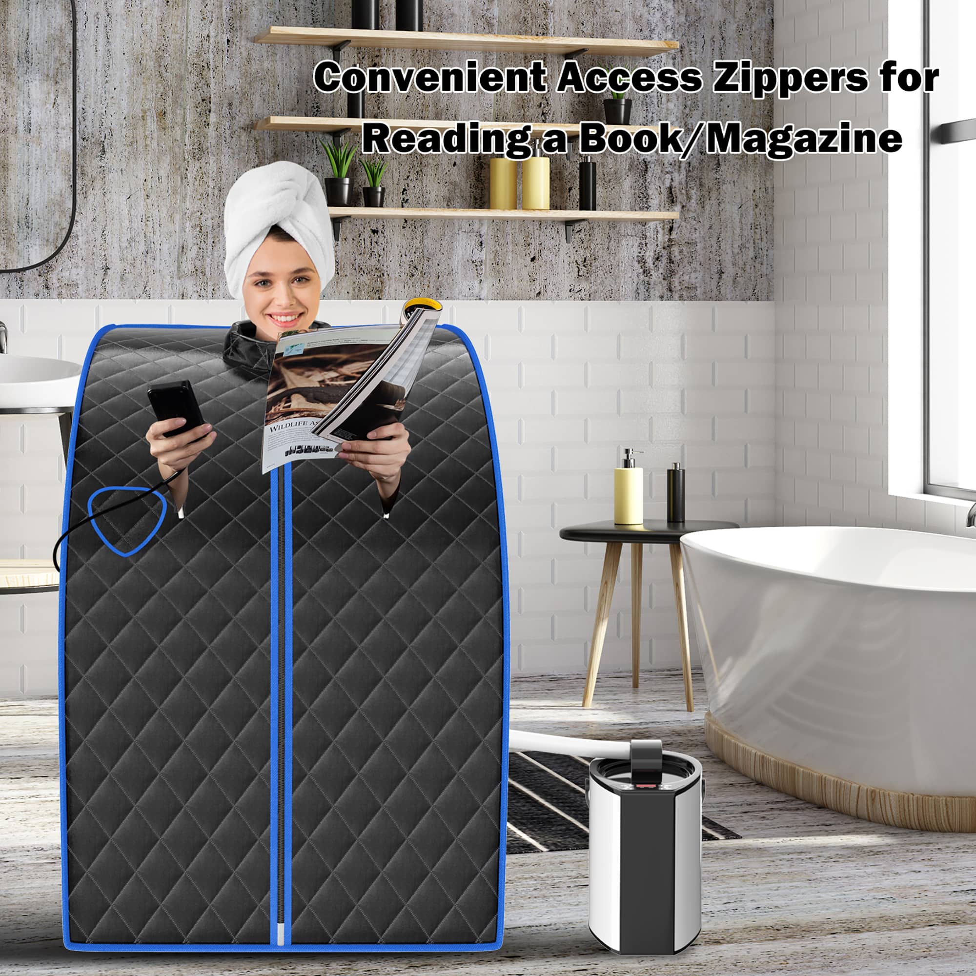 Convenient Access Zippers for Reading a Book/Magazine While in a Bathrobe
