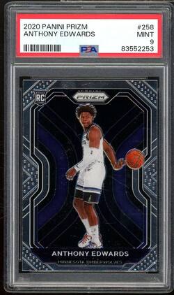 Anthony Edwards Rookie Card 2020-21 Panini Prizm #258 PSA 9