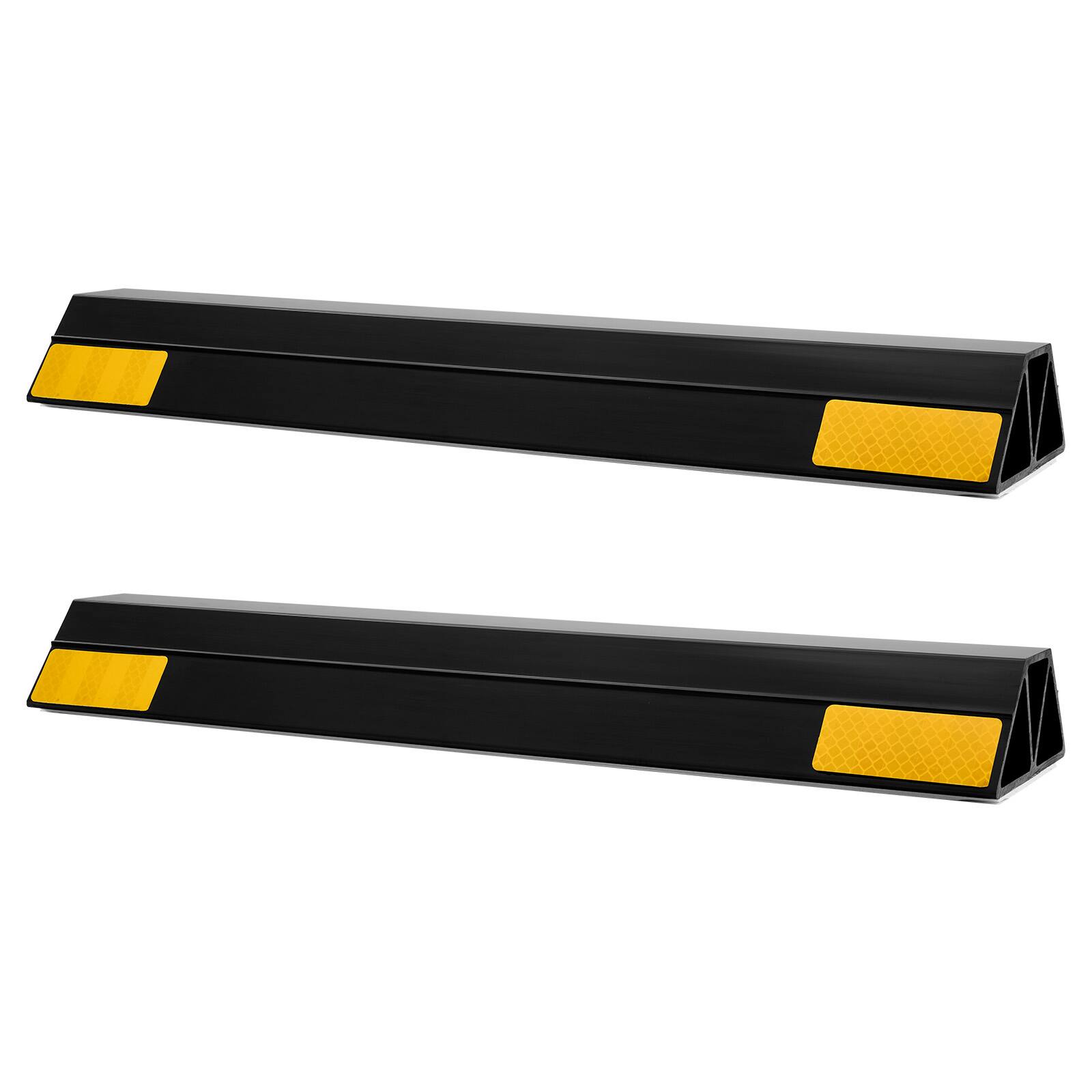 Alt View 5. VEVOR - Parking Stopper, 16 Inch 2 Pcs Heavy Duty Parking Aid for Garage, PP Curb Garage Floor Stopper with Reflective Strips - Black.