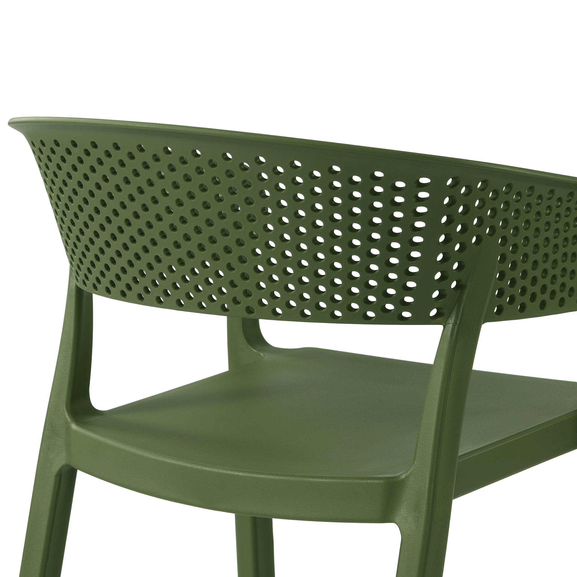 Alt View 3. WestinTrends - WestinTrends Playa 5-Piece Outdoor Resin Square Patio Dining Table Set with Stackable Patio Dining Chairs - Olive Green.