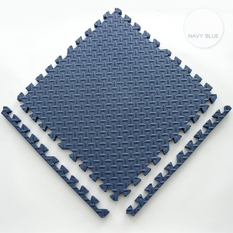 Auledio - Navy foam floor tile puzzle sports mat foam mat, suitable for pet boys and girls' classrooms, kindergartens, gyms - navy blue