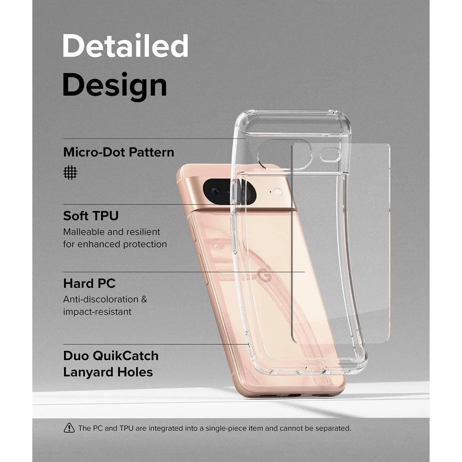 Detailed Design

Micro-Dot Pattern

Soft TPU
Malleable and resilient for enhanced protection

Hard PC
Anti-discoloration & impact-resistant

Duo QuikCatch Lanyard Holes

The PC and TPU are integrated into a single-piece item and cannot be separated.