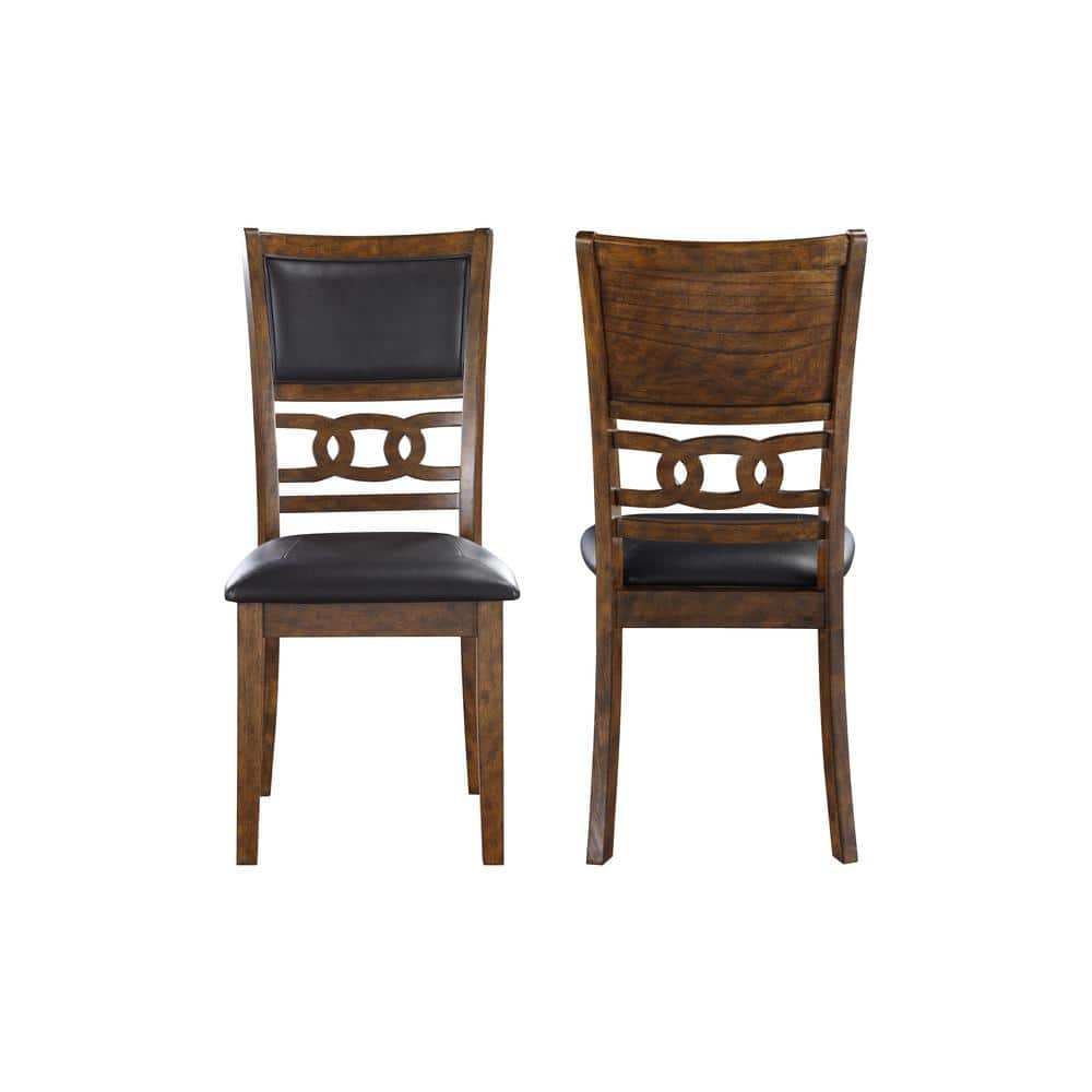 New Classic Furniture - Furniture Gia Faux Leather Dining Chairs (Set of 2) - Brown