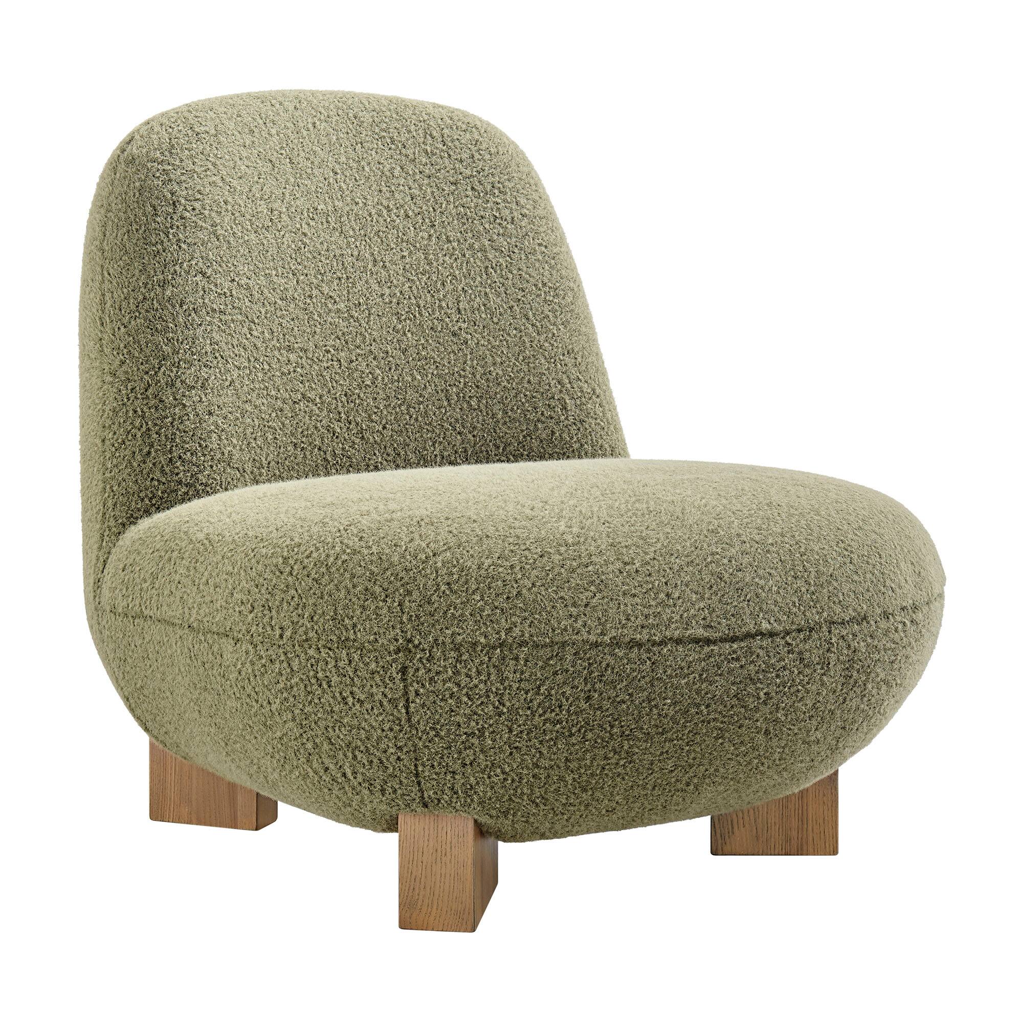 Angle. Modway - Norwood Faux Mohair Bean Shaped Accent Chair by Modway - Moss.