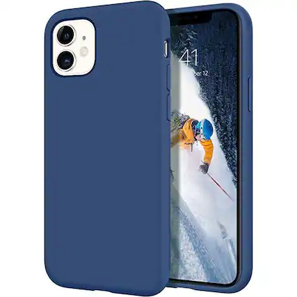 Front. Entronix - Entronix iPhone 11 Case - Premium Soft-Touch Liquid Silicone Protection - Navy Blue.