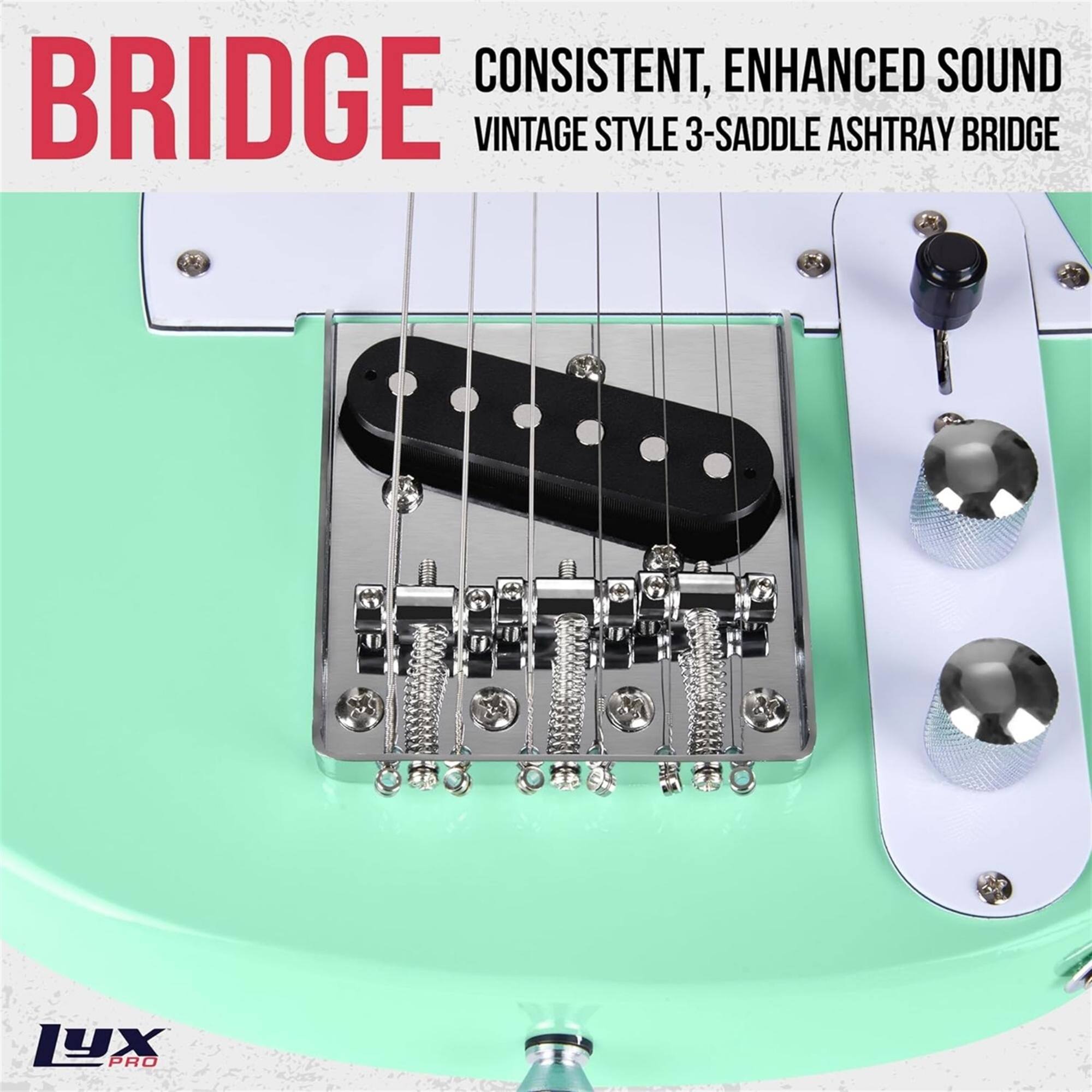 CONSISTENT, ENHANCED SOUND BRIDGE VINTAGE STYLE 3-SADDLE ASHTRAY BRIDGE
LYX PRO