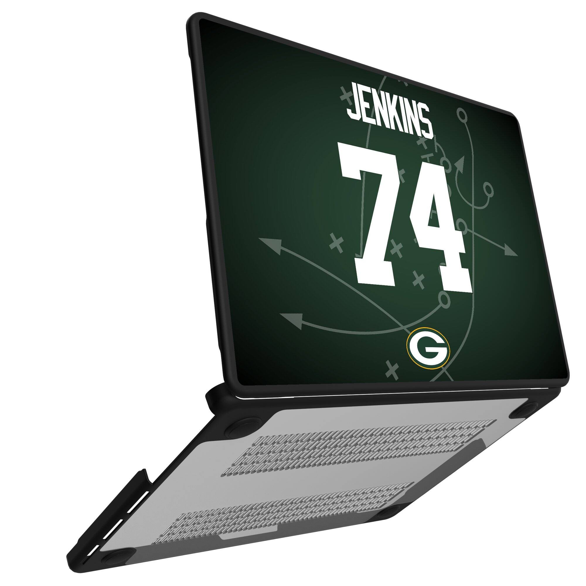 Alt View 1. Keyscaper - Elgton Jenkins Green Bay Packers MacBook Case - Pro 16 in - Multicolor.