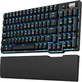 MOSZAR LLC - Hot Swappable Mechanical Keyboard, Wireless Mechanical - Black