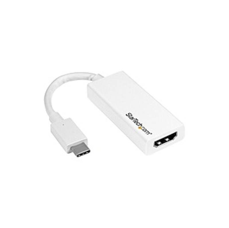 Startech - .com USB-C to HDMI Adapter - 4K 60Hz - Thunderbolt 3 Compatible - USB-C Adapter - USB Type C to HDMI Dongle Conv - White