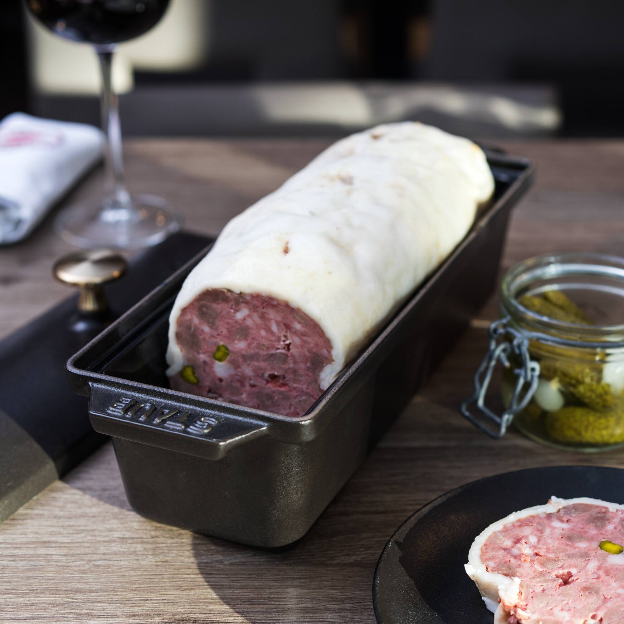 Alt View 1. Staub - Staub Cast Iron 1.5-qt Large Rectangular Terrine - Matte Black - Matte Black.