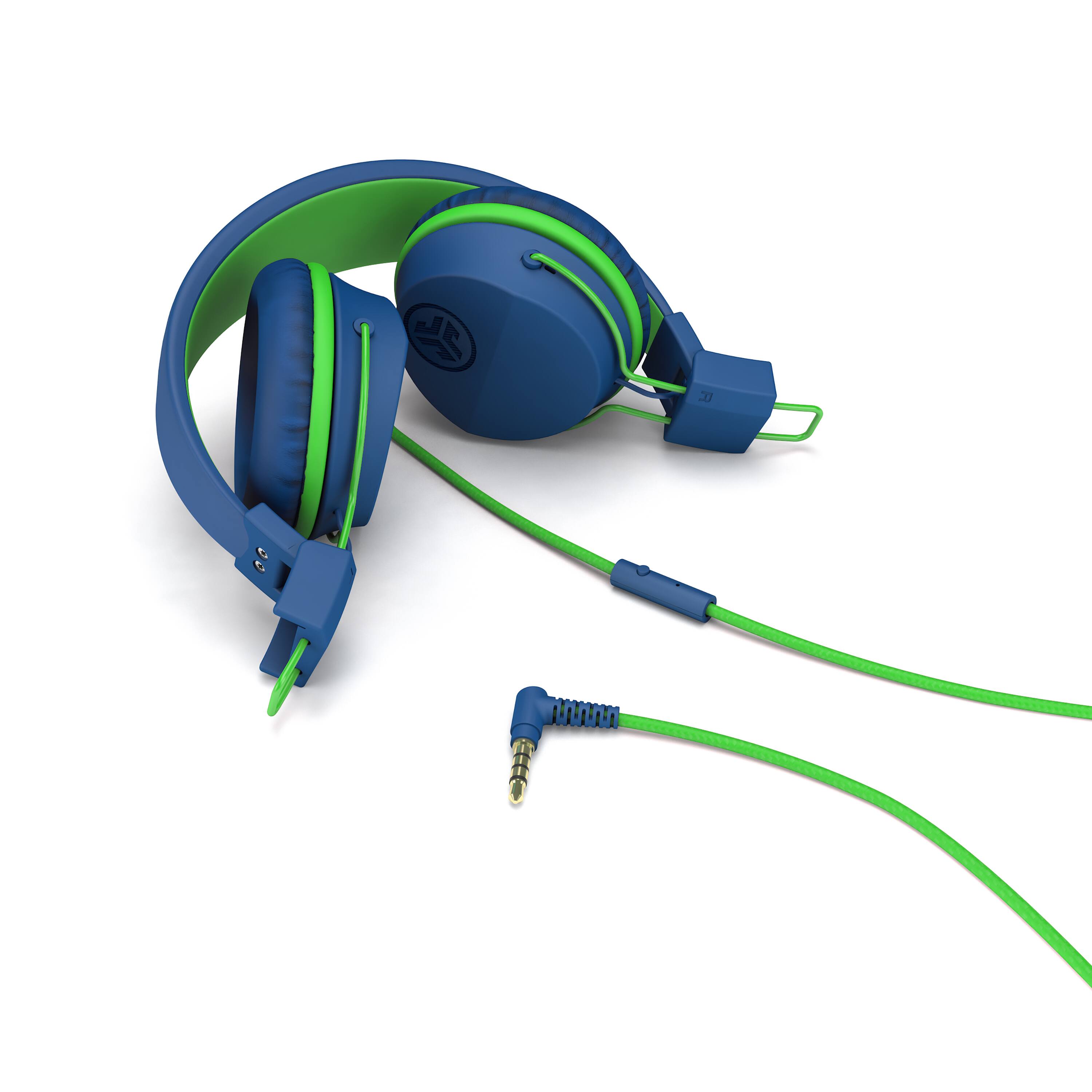 Left. JLab - JBuddies Studio On-Ear Kids Wired Headphones - Blue/Green.